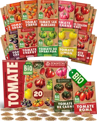 Imagen del producto de ZenGreens® Semillas Eco de Tomate – Set 20 Variedades de Polinización Libre