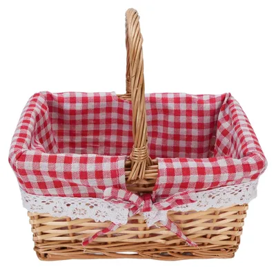 Image de Panier de pique-nique fait à la main, avec doublure amovible