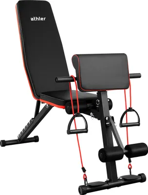 Produktbild von ATHLER Gorilla 50 | Verstellbare Hantelbank Trainingsbank Schrägbank | 7-Fach Verstellbarer Rückenlehne | mit Fitnessbänder | für Home Gym | 250 kg
