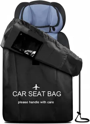 Productafbeelding van Autostoel tas 85x45x45 cm, zwart, 300D Oxford, schouderbanden, voor vliegtuigreizen