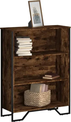 Zdjęcie produktu dla Maison Exclusive – regał na książki z dębu palonego 80 x 31 x 106 cm, materiał drewnopochodny