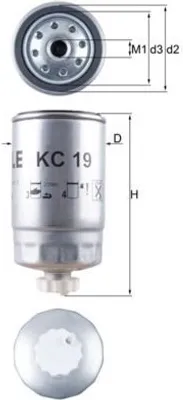 Produktbild von Kraftstofffilter MAHLE KC 19 für DEUTZ-FAHR AGROPRIMA Anschraubfilter