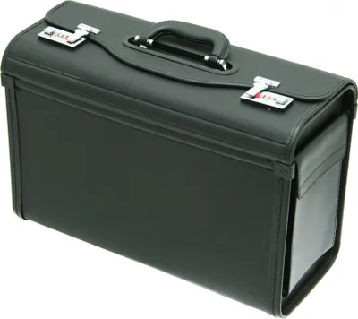 Produktbild von Aktenkoffer Pilotenkoffer 49 x34x21 Groß Schwarz Davidts bei Bowatex
