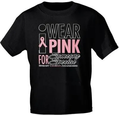 Produktbild von T-Shirt mit Print  | Wear Pink ..Someone Special | 12167 | Gr. S-3XL Color - schwarz Größe - L