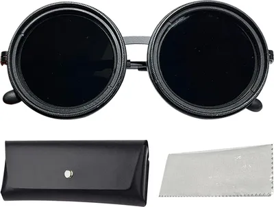 Produktbild von 1–9 Gänge verstellbare Tönungssonnenbrille für Herren, runde polarisierte Sonnenbrille mit ND-Filtergläsern, UV400, schattige Angelbrille