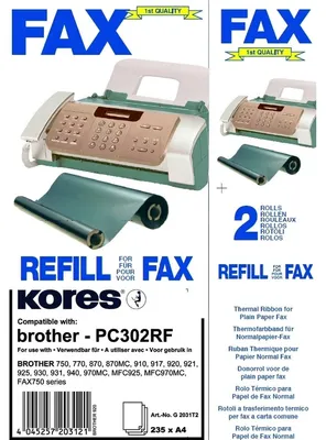 Produktbild von Kores G2031T2, 240 Seiten, Brother Fax 910,920,930, Fax-Farbband, 2 Stück(e)