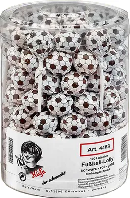 Image de Küfa football sucette noir rouge or emballage individuel 100 pièces 1650g