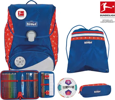 Zdjęcie produktu dla Zestaw plecaków szkolnych Scout Alpha, 4 elementy, ekskluzywna edycja Bundesliga