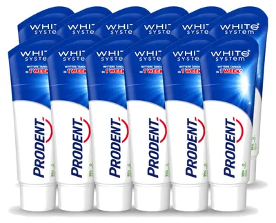 Produktbild von 12 x Prodent White System Zahncreme - natürlich weißmachend - 75 ml - Vorteilspackung - 12 Stücke