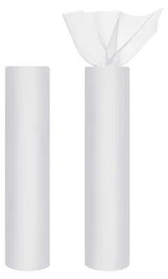 Produktbild von Handi Stitch 2 Stk Tüll Stoff Rolle Weiß – 30cm x 25m Tüllstoff pro Rolle - Polyester Dekostoff Meterware für Geburtstag, Party, Geschenke,