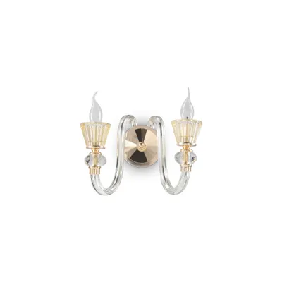 Obrázek produktu pro Strauss Classic nástěnné svítidlo Glass Gold 2 světla E14