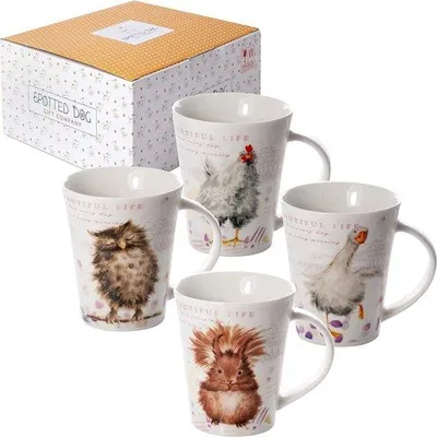 Immagine prodotto di Tazze da caffè in Vetroceramica con motivi di animali, set da 4