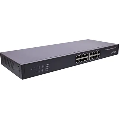 Produktbild von InLine Gigabit Netzwerk Switch 16-Port, 1Gb/s, 19" 1HE, lüfterlos, Gigabit Ethernet (10/100/1000), Rack-Einbau, 1U