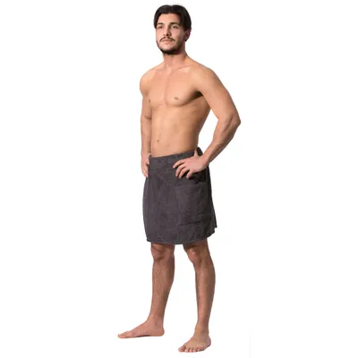 Produktbild von Herren Saunakilt Frottee, grau, 100% Baumwolle, L/XL