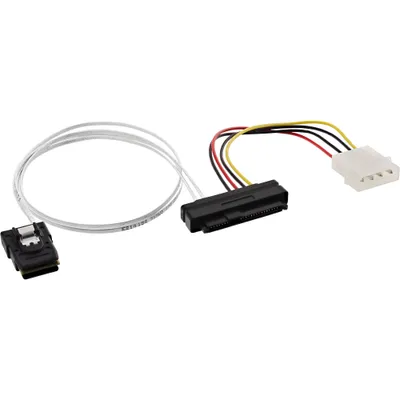 Produktbild von InLine SAS Anschlussk., SFF-8087/SFF-8482+Strom, einz. SAS HDD an Contr., 0,5m, 0,5 m, Mini SAS SFF-8087 male, SFF-8482, Mehrfarbig, 30 g, 150 mm
