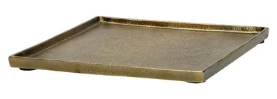 Productafbeelding van Pomax Sinclair schaal, gemaakt van aluminium en messing, afmetingen: 20 cm (lengte) x 20 cm (breedte) x 1,5 cm (hoogte)