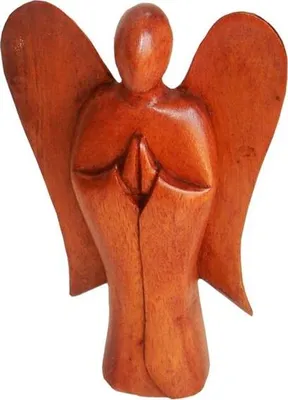 Produktbild von Engel handgeschnitzt aus Soar-Wood, Holz-Engel, Grösse:15 cm