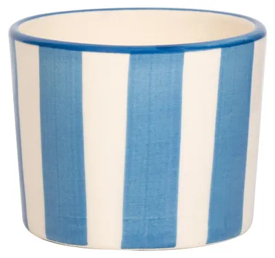 Immagine prodotto di Lido Set 2 Bicchieri Tumbler Righe Azzurro, Artigianato di Civita Castellana, Vetroceramica Dipinta a Mano dal Design Vintage per Tavola Elegante