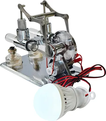 Stirling Motor Modell Bausatz | Lehrreich & Dekorativ Mit Transparentem Gehäuse