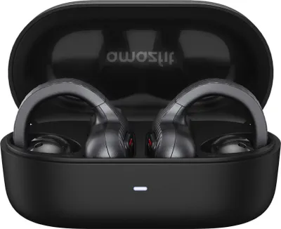 Produktbild von Amazfit Up OWS Kopfhörer, Open-Ear, Kabellos, Bluetooth 5.3, Touch-Steuerung, IPX4 wasserdicht, KI-Geräuschunterdrückung, Clip-On Sport Design, Schwarz, Kompatibel mit Android & iPhone, Material: Nickel Titanium, Polymer, TPU, Abmessungen: Ohrhörer 24.6x29.4x27.4mm (BxTxH), Ladegehäuse 36x66.5x35mm (BxTxH), Workout-Daten & Navigation (mit Amazfit Smartwatches)