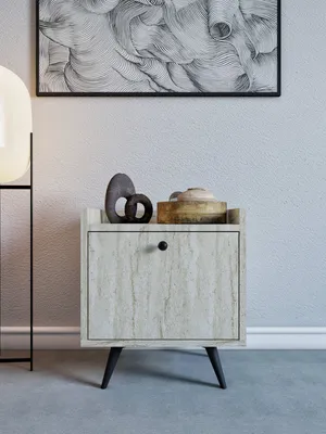 Obrázok produktu pre Skye Decor, Dopo - Travertín, Travertín, nočný stolík, 50 x 55 x 40 cm, 100 % MELAMÍNOM POTRIEBENÉ HADIE TABUĽKY