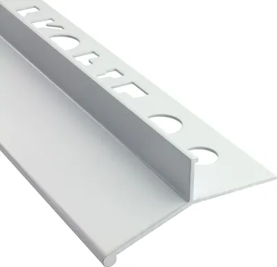 Produktbild von Alu Balkon Terrasse abtropf Profil Fliesenschiene Profil Schiene L300cm farbig 10mm weiss