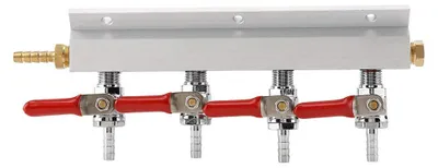4-Wege CO2-Biersplitter aus Aluminium und Edelstahl