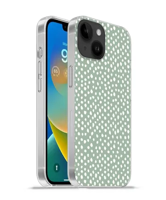 Produktbild von MuchoWow® Handyhülle Schutzhülle Hülle für Apple iPhone 14 - Softcase Polka dots - Grün - Weiß Silikon Softcase Handy Hülle - Mobiltelefonhülle