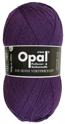 Produktbild von Opal Sockenwolle uni 6-fädig, 150g/420m, 75% Schurwolle/25% Polyamid 7902 violett