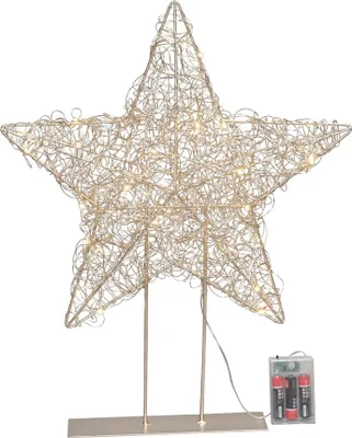 Produktbild von Leuchtstern GOLDY champagner gold aus Metall H51cm batteriebetrieben mit Timer