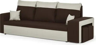 Produktbild von 3-Sitzer-Sofa mit Schlaffunktion DAKOTA2 - Dunkelbraun/Creme