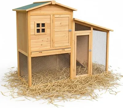 Imagen del producto de Jaula para conejos con recinto exterior, 2 niveles, 140x115x60 cm