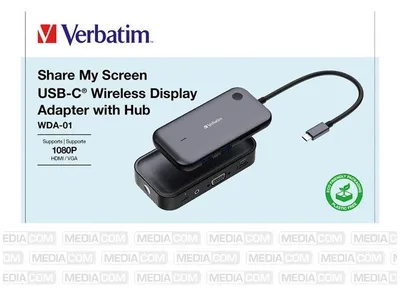Produktbild von Verbatim 32146, Desktop, USB, WLAN, 802.11a, 802.11b, 802.11g, Wi-Fi 4 (802.11n), Wi-Fi 5 (802.11ac), USB 3.2 Gen 1 (3.1 Gen 1), USB Typ-A, USB Typ-C