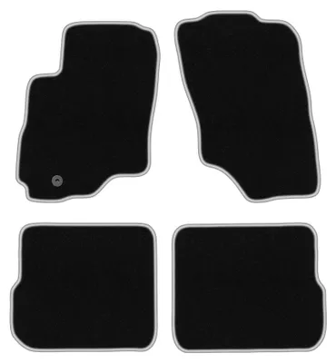 Zdjęcie produktu dla Dywaniki samochodowe welurowe CARLUX-SILVER do: Mitsubishi Outlander I (2001-2006, SUV) czarne ze srebrnym obszyciem, z mocowaniami