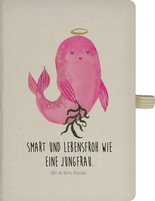 Produktbild von Mr. & Mrs. Panda Journal Sternzeichen Jungfrau - Transparent - Geschenk, Reisetagebuch, Meerjungfrau, Geburtstag August, Skizzenbuch, Kladde, notizbuch, Tagebuch, Jungfer
