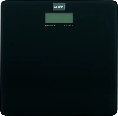 Immagine prodotto di MSV Bilancia pesapersone digitale Bilancia pesapersone in vetro di sicurezza, design sottile, nero