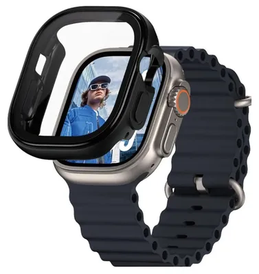 Produktbild von PanzerGlass ® Case Full Body Schwarz Apple Watch Ultra 3 | Ultra 2 | Ultra | 49mm, Apple, Apple - Watch Ultra 49mm, Apple - Watch Ultra 2 49mm, Apple - Watch Ultra 3 49mm, Trockene Anwendung, Kratzresistent, Schockresistent, Schwarz, 1 Stück(e)