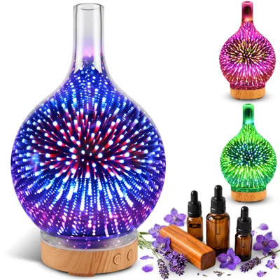 Zdjęcie produktu dla Dyfuzor zapachu - 500 ml - Ultradźwiękowy nawilżacz powietrza - Z timerem - Podświetlenie RGB