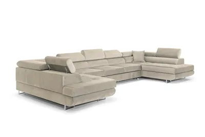 A U-shaped sectional sofa shown from a side-angle on a white background.