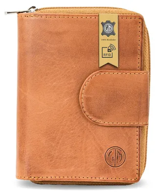 Produktbild von LINDENMANN Geldbeutel Damen Portemonnaie Vollrindleder cognac