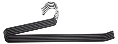 Produktbild von Hosenbügel aus Metall, rutschfest, Einzelstange, offenes Ende, für Jeans, Hosen, Schals, platzsparend, 5 Stück (schwarz)