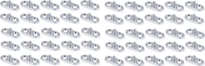 Produktbild von TENAX® Set 20/30/50/100 Stk. Lochplatten 27 x 11 mm Messing vernickelt Größe: 50er Set