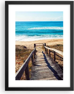 Produktbild von Gerahmtes Poster - Schwarzer Rahmen - Meer Strand Eintritt - 30x40 cm - Wand Bild - Wanddeko - Wandbilder - Kunstposter - Wandposter - Bilderrahmen - Bilder - Kunstdruck - Wandbild - P2BPA30x40-4359