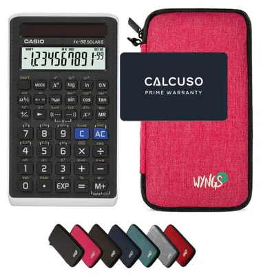 Produktbild von Casio fx-82 Solar II inkl. WYNGS Schutztasche Pink - Wissenschaftlicher Taschenrechner - Basic Set