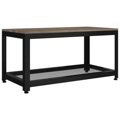 Obrázek produktu pro Konferenční stolek šedý a černý 90 x 45 x 45 cm MDF a železo