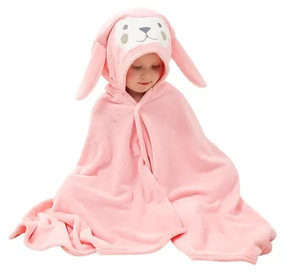 Produktbild von Rosa Baby-Bademantel mit Kapuze