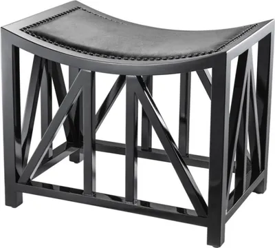 Produktbild von Casa Padrino Designer Mahagoni Hocker mit Kuhleder 52 x 35 x H. 42,5 cm - Luxus Hotel Hocker