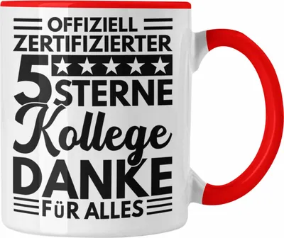 Produktbild von Trendation - Bester Kollege Der Welt Tasse Geschenk Abschied Neuer Job Kollege Geschenkidee Abschiedsgeschenk (Rot)