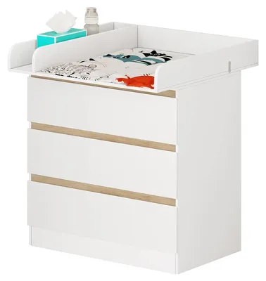 Obrázek produktu pro Přebalovací stůl se 3 zásuvkami | Bílá barva | 80 x 74,5 x 86,5 cm