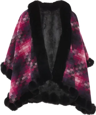 Produktbild von FRAULLY damen strickponcho - pink mehrfarbig, M
